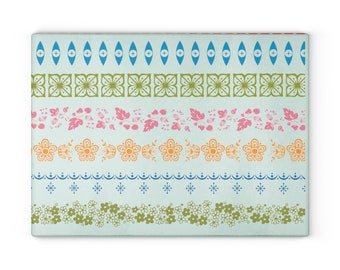 Glass Cutting Board, Vintage Pyrex inspired, pyrex pattern, cutting board