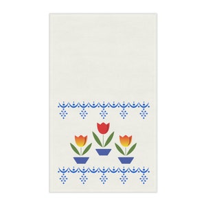 Fireking Tulip inspired Kitchen Towel, dish towel, Snowflake garland inspired towel, pyrex inspired towel