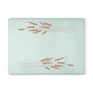 Pyrex Autumn Harvest Wheat Inspired Glass Cutting Board, Retro cutting board