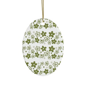 Vintage inspired Pyrex design Christmas Ornaments various shapes, Pyrex Spring Blossom, crazy daisy