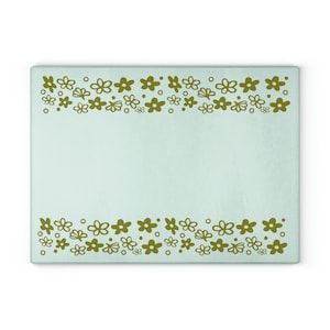 Glass Cutting Board, Pyrex Spring Blossom inspired, Crazy Daisy, Retro cutting board