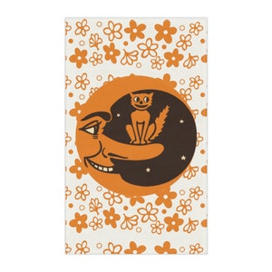 Vintage Inspired Halloween  kitchen towel, tea towel
