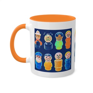 Vintage Fisherprice inspired little people vintage mug, retro mug