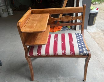 solid wood telephone bench