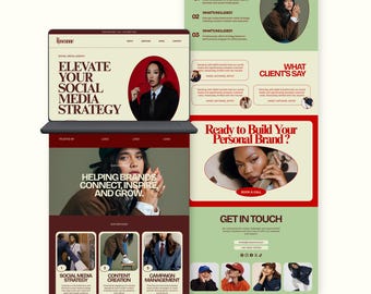 Plantilla Canva Sitio Web Moderno, Portafolio Profesional para Agencias de Marketing, Social Media Managers, Diseñadores y Freelancers