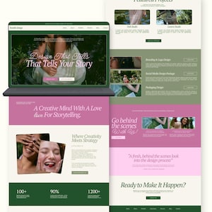 Modello di sito web moderno per Canva, portfolio professionale per agenzie di marketing e social media, designer, coach e freelance.