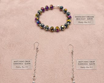 Litmus Beads in Bracelet & Earrings Made it in Solid Silver 950