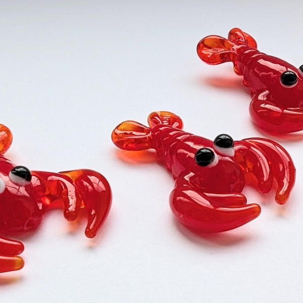 Large Red lobster glass lampwork pendant charm jewellery finding DIY crafting craft