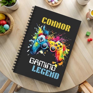 Personalized Kids Journal for Boys Custom Kids Back to School Notebook Custom Name Gamer Journal Diary Gift for Son Grandson School Supplies