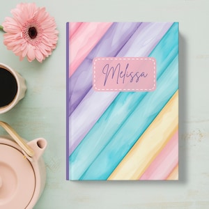 Personalized Journal, Gifts for Kids Notebook Custom Name Journal for Girls Diary, Customized Gift for Teen Daughter, Watercolor Journal