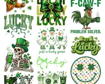 St. Patrick's Day DTF Gang Sheet - 14 Ready To Press DTF Transfer. Iron On Decal