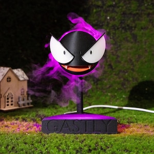 Gastly Mist Humidifier Floating Anime Monster Vapor Diffuser Purple Fog LED Light Spooky Game Room Decor Creepy Fan Gift for Him Bday Toy