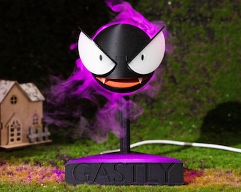 Gastly Mist Humidifier Floating Anime Monster Vapor Diffuser Purple Fog LED Light Spooky Game Room Decor Creepy Fan Gift for Him Bday Toy