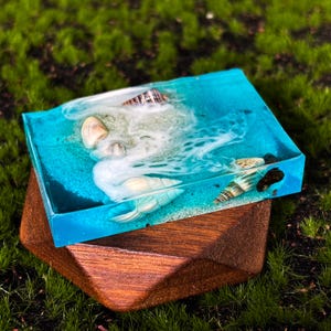 Ocean Wave Resin Magnet for Fridge or Office Beach Sand and Shells Ocean Gift Coastal Home Decor Holiday Present Sea Lover Fridge Magnet