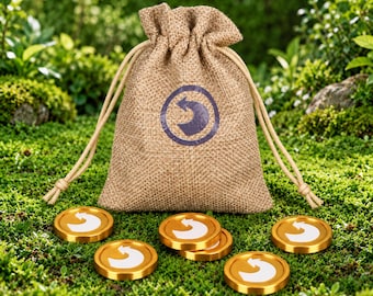 Fantasy Coin Set Gold Tone Collectible Tokens With Drawstring Pouch Cosplay Display Gift Decor