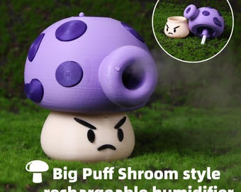 Air Humidifier Cute Mushroom 3D Printed Desk Decor Silent Mist Maker Retro Game Gift Gamers Cozy Moisturizer Ornament Pastel Gaming Decor