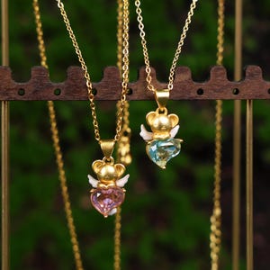 Collar con piedras preciosas Cerberus Kero Chan, Cardcaptor Sakura, joyería auténtica, accesorio coleccionable para abanico, piedra 6A, plata 925, regalo de cumpleaños