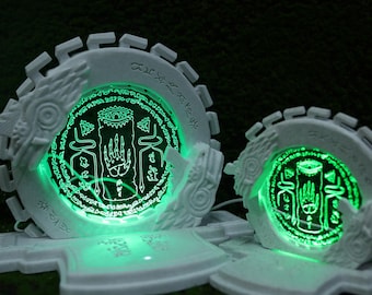 Lámpara de escritorio LED impresa en 3D Zelda Zonai Ouroboros, luz nocturna, lámpara de santuario TOTK, lámpara de exhibición con alimentación USB, regalo para fans de TotK, LoZ, BotW y Zelda.