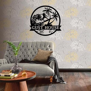 Surfing Metal Monogram: Beach House Decor