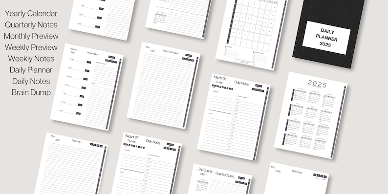 Remarkable Planner: 2024 2025 Hyperlinked &amp; Minimalist digital Download ...