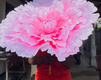 Peonía gigante de terciopelo: arreglo floral de 60 cm (DIY)