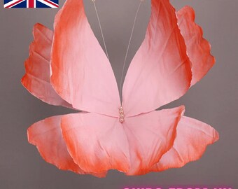 Mariposa gigante de papel con perlas: decoración para cenador de boda (61 cm)