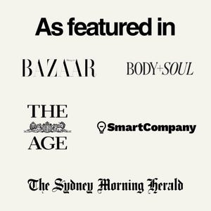 以下が含まれることがあります： Harper's Bazaar、Body+Soul、The Age、SmartCompany、The Sydney Morning Herald に掲載されました。