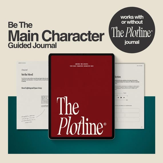 Be The Main Character | Guided Digital Narrative Therapy Journal Prompts for Self-Discovery & Goal Setting