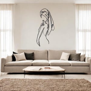 Women Bathroom Metal Wall Decor - Minimalist Line Art - Female Body Wire Wall Art - Modern Metal Home Decor - Minimalist Wall Accent