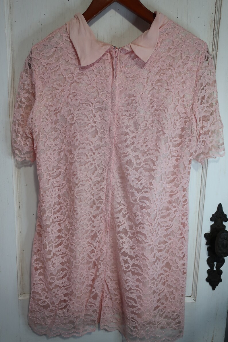 Vintage 60s Pink Lace Dress BabyDoll
