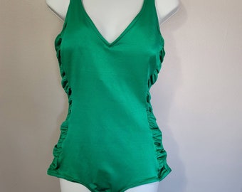 Rose Marie Reid Green One Piece Vintage Swim Suit Maillot swimsuit