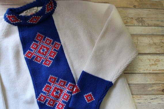 Vintage Sweater Red White Blue Acrylic Republic of