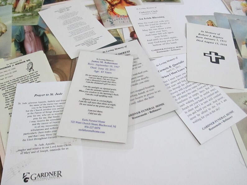 Vintage PrayerHoly Cards Religious Ephemera Set of 59 Religious Catholic Mass Cards Collectible Remembrance Cards Divinations