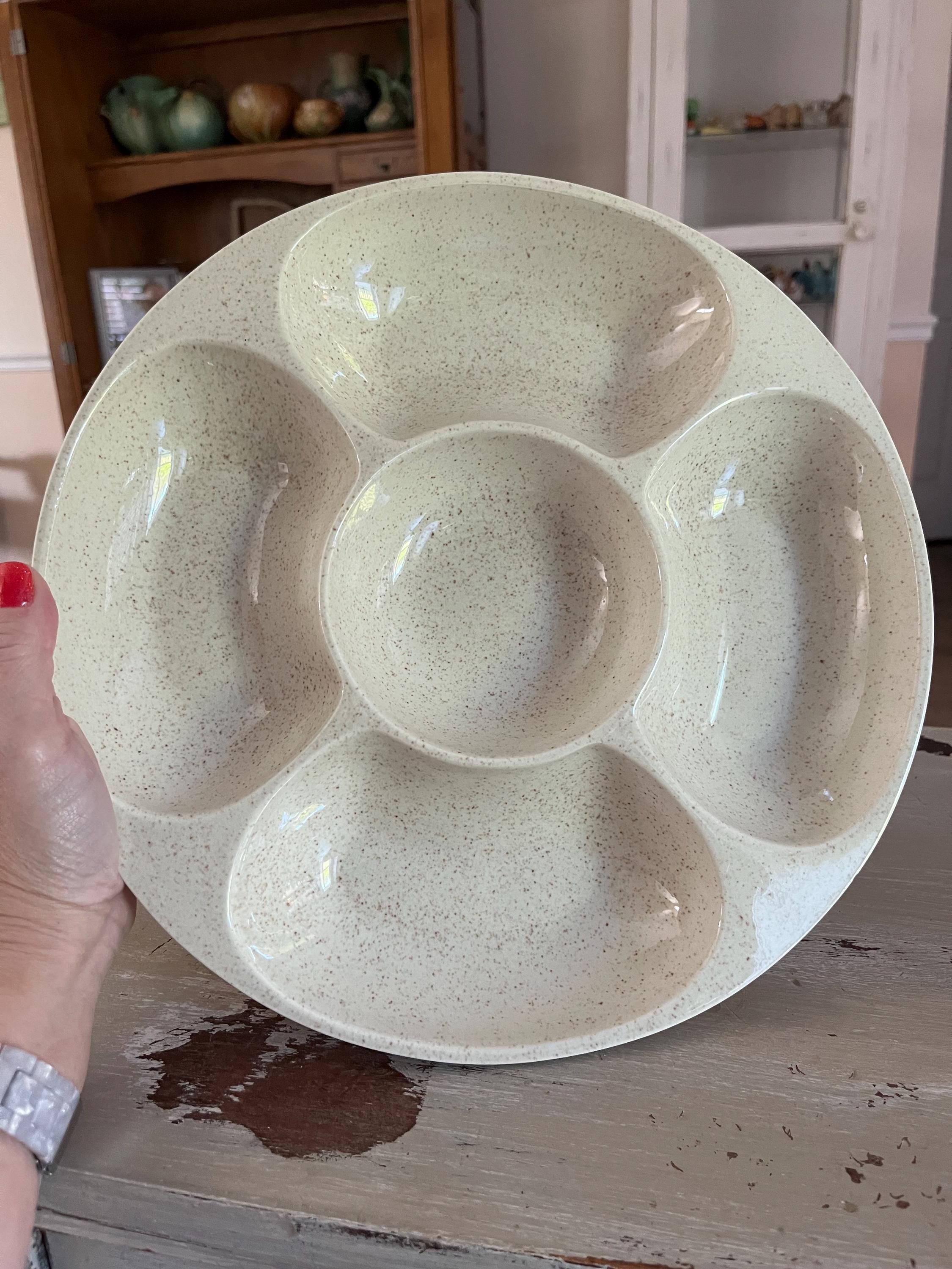 Red Wing Pottery chip and dip server