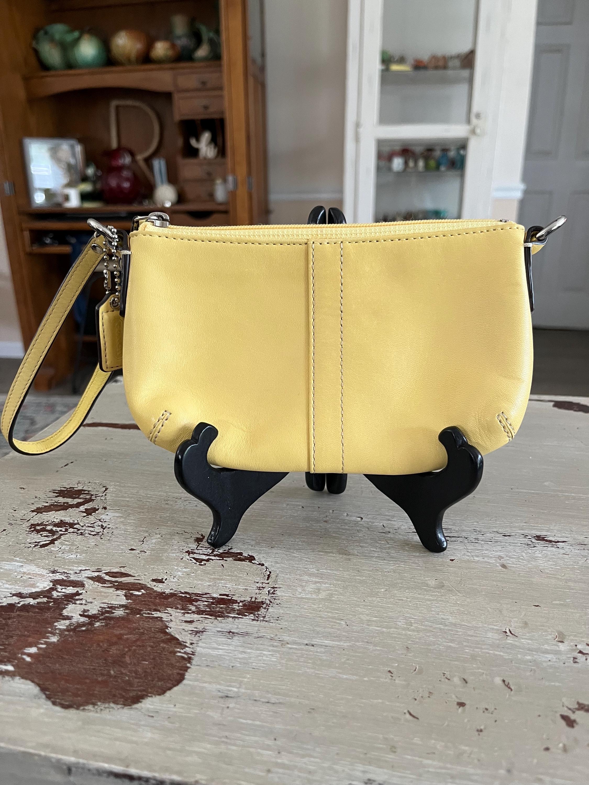 Coach Pale Yellow Wristlet - Etsy