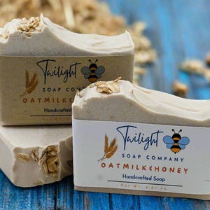 Oatmeal Milk Handmade Bar Soap with Colloidal Oats and Honey Plant Based Soap