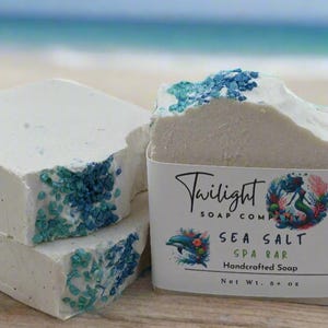 Sea Salt Soap, All Natural Handmade Soap, Gentle Exfoliating Salt Soap, Essential Oil Soap Gift