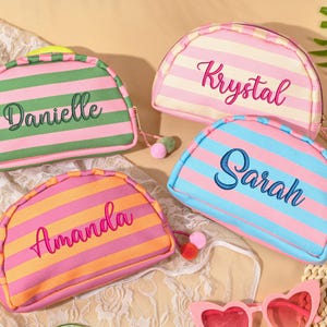 Bestickter Name Canvas Make-up-Tasche,Beauty Make-up-Tasche,Brautjungfer Make-up Tasche,Benutzerdefinierte Kosmetiktasche, Kulturbeutel mit Monogramm,Brautjungfer Geschenk