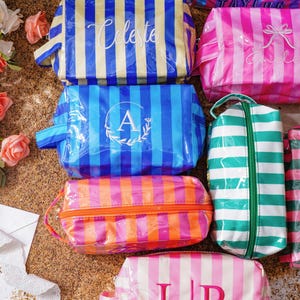 Personalized Waterproof PVC Makeup Bag, Custom Name Cosmetic Pouch, Toiletry Bag, Bridesmaid Gift, Bachelorette Party Favor image 14