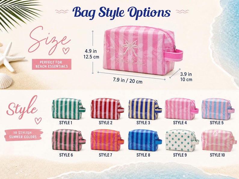 Personalized Waterproof PVC Makeup Bag, Custom Name Cosmetic Pouch, Toiletry Bag, Bridesmaid Gift, Bachelorette Party Favor image 6