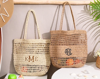 Bolsa de paja de playa personalizada, bolsa de playa de rafia personalizada, bolsa de despedida de soltera, bolsa de regalo para dama de honor, bolsa de despedida de soltera, bolsa de playa de viaje para ella
