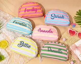 Personalized Embroidered Canvas Makeup Bag,Bridesmaid Name Makeup Bag,Beauty Makeup Bag,Bridal Party Gifts,Bridesmaid Gifts,Gift for Her