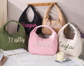 Personalized Corduroy Tote Bag,Custom Corduroy Bag,Bachelorette Gift,Everyday Essential Tote,Travel Crossbody Bag,Name Tote Bag,Gift for Her
