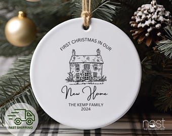 First Christmas in Our New Home Ornament, Housewarming Gift, Personalized First Home Ornament, Family Christmas Ornament 2025