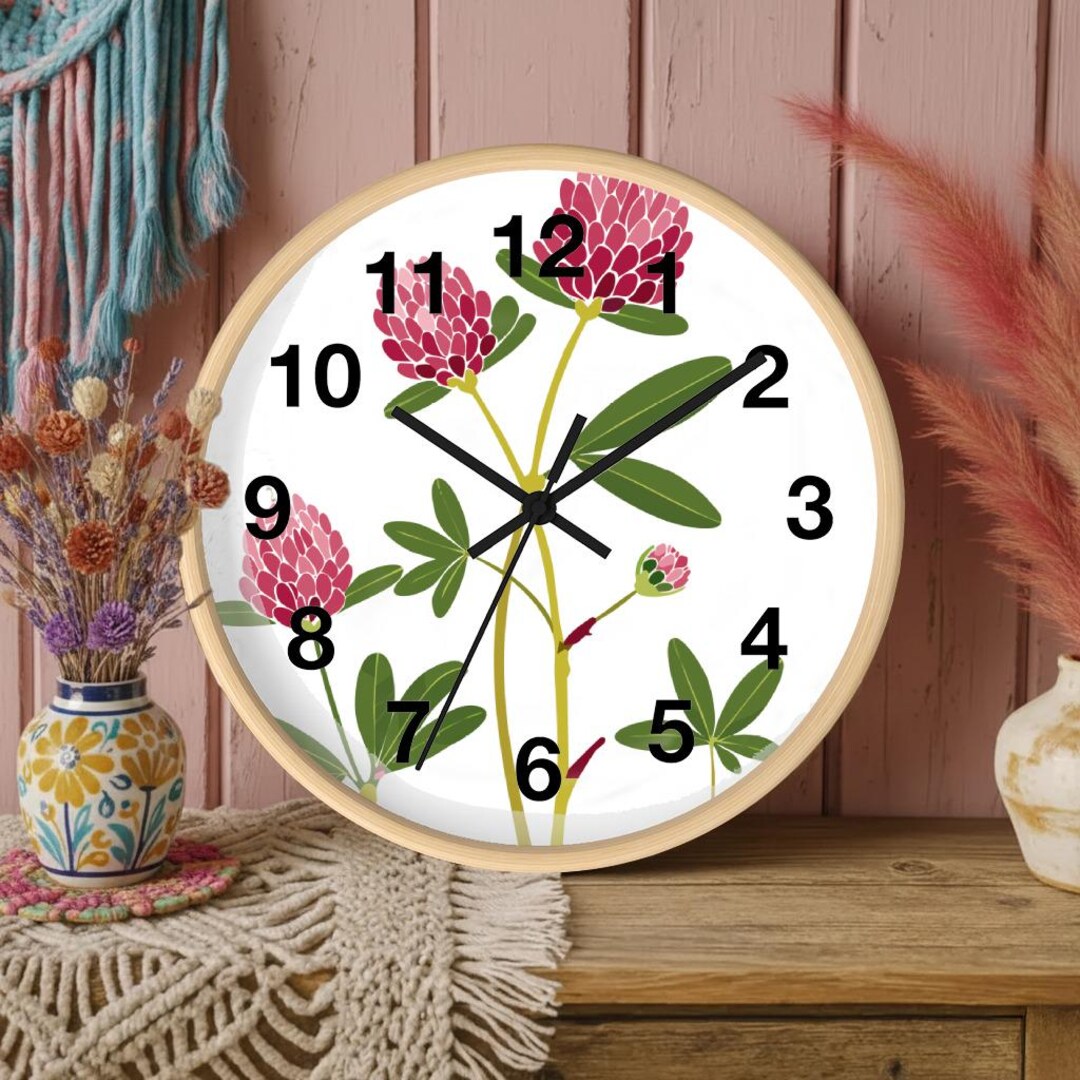 Red Clover Clock | Green Mountain State Dairy Farm Flower | New England ...