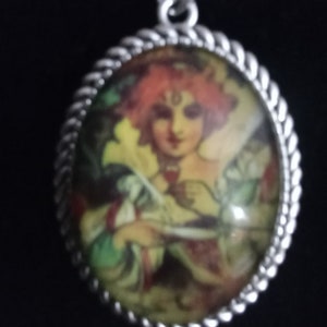 Alfonso Mucha Designed Pendant  Ivory