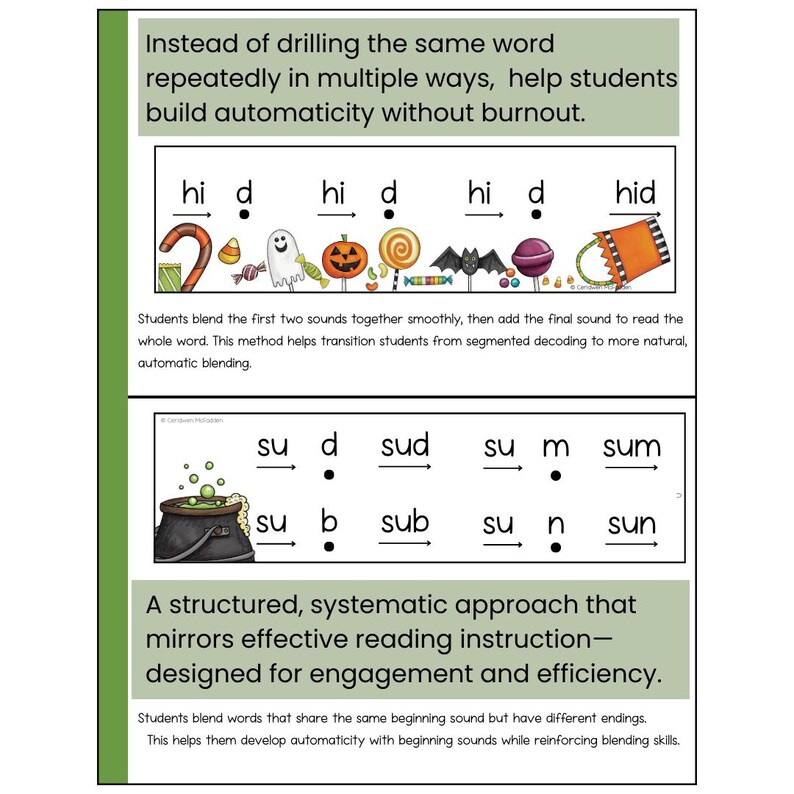 Fall CVC Fluency Strips – Science of Reading Phonics Activities | CVC ...