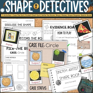 2D Shapes Activities Kindergarten Math, 2D Shape Worksheets & Games, Shape Posters, Geometry Activities for Kindergarten 1st Grade
