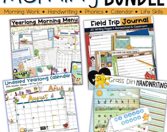First Grade Morning Menu | Second Grade Morning Work | Handwriting Practice | Kids Calendar | Field Trip Writing Journal