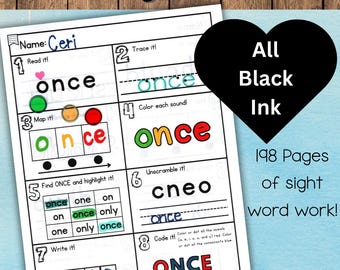 Sight Words Worksheets, 100 Sight Words Kindergarten, High Frequency Words Practice, 1st Grade Reading Worksheets Printable